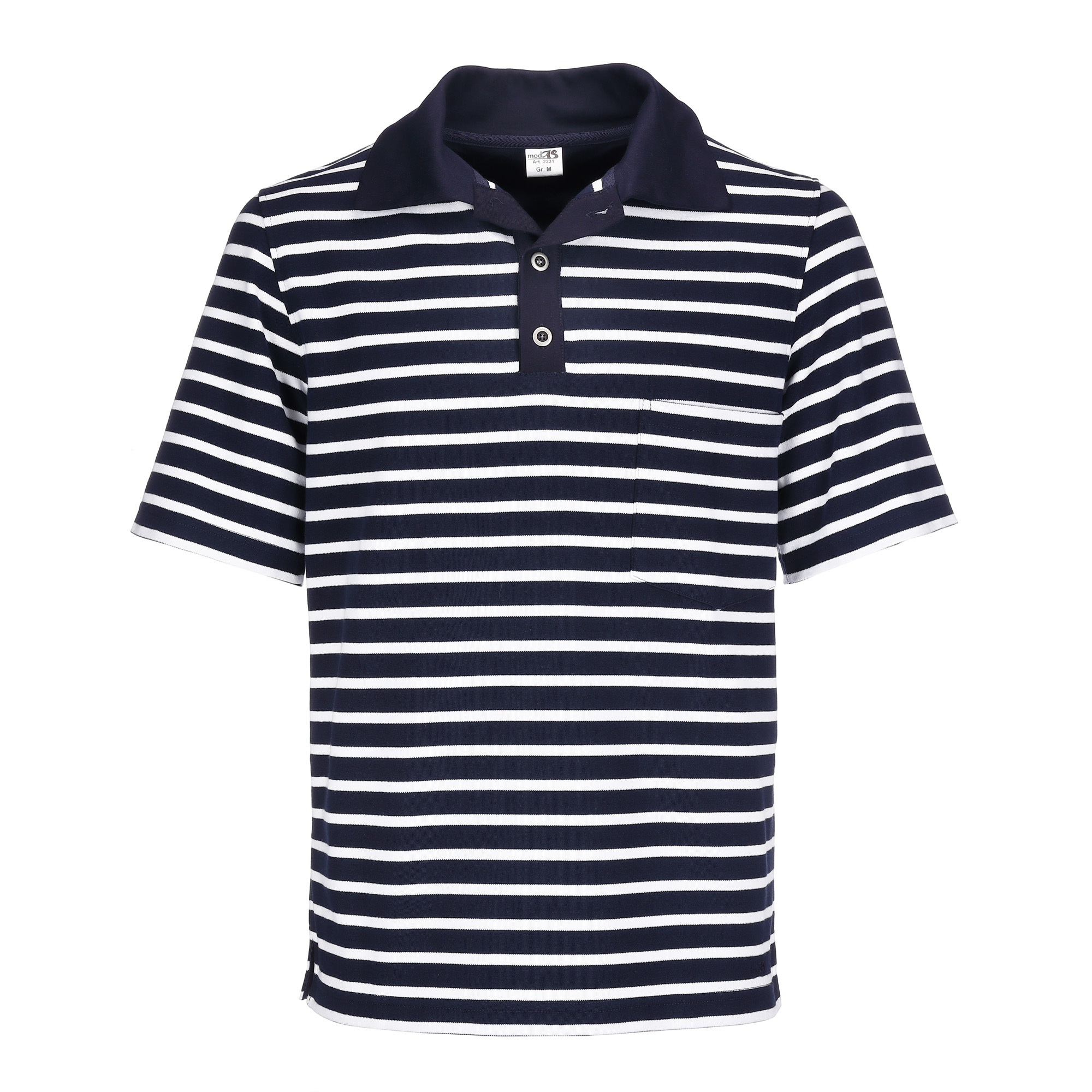 Maritimes Polo-Shirt | für Ringel-Look - Freizeitmode | Bretonischer Maritime modAS Herren 